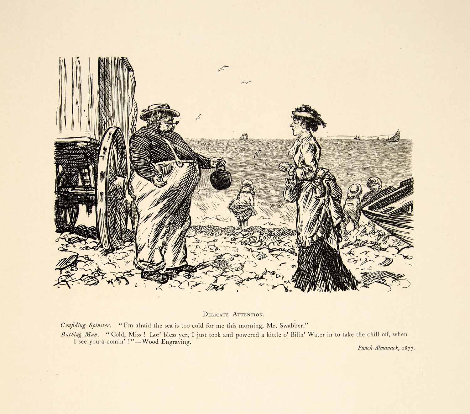 1897 Wood Engraving Charles Keene Punch Art Victorian Fashion