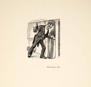 1897 Prints Charles Keene Punch Magazine Art Character Ink Drawing Robert XAY6