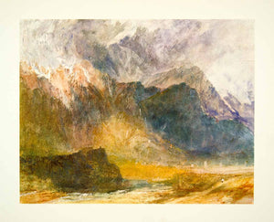 1965 Lithograph Monte Rosa Val d'Aosta Valley Landscape Mountain Joseph XAY7