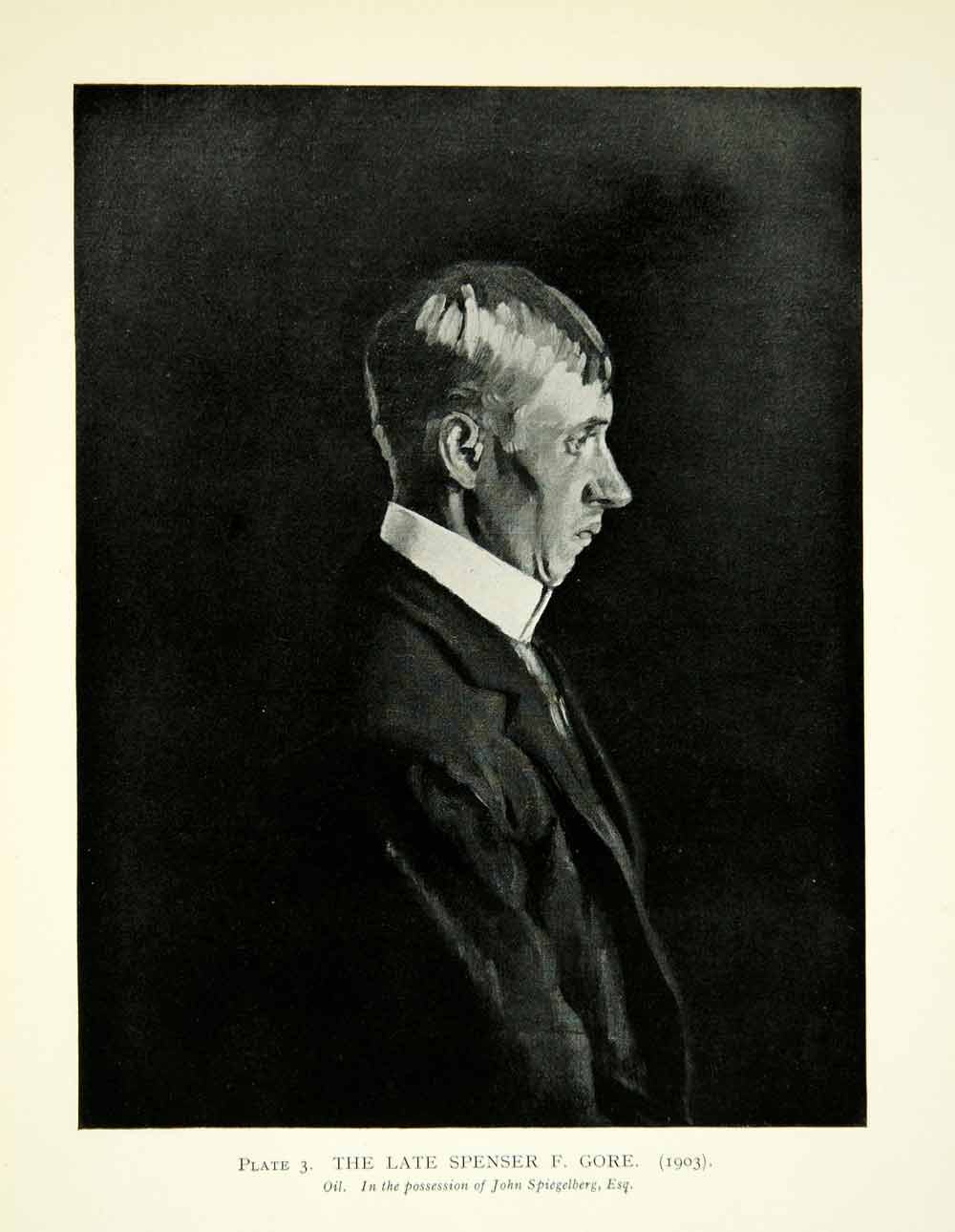 1925 Print Albert Rutherston Art Portrait Spencer Frederick Gore British XAZ4