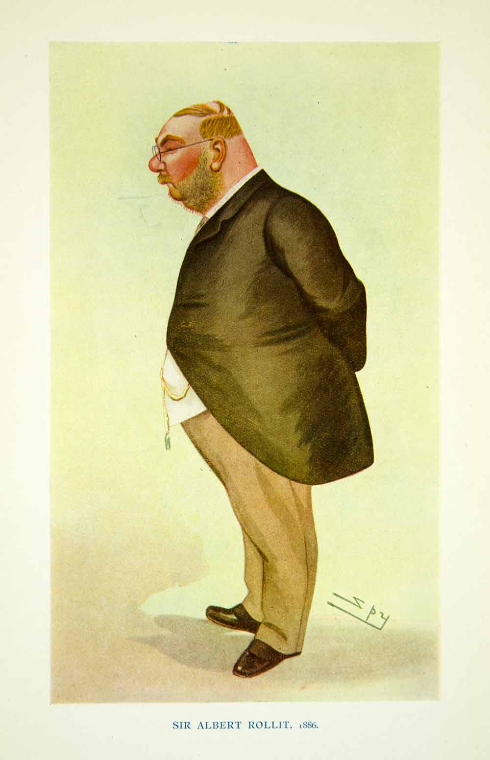 1915 Color Print Spy Caricature Leslie Ward Albert Rollit Politician Lawyer XAZ8