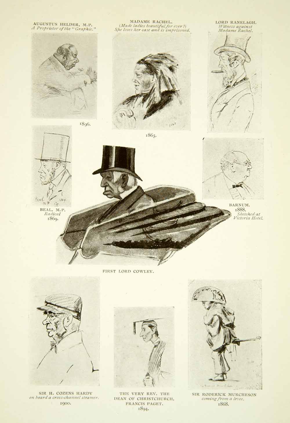 1915 Print Spy Leslie Ward Sketches Portrait First Lord Cowley Barnum Beal XAZ8