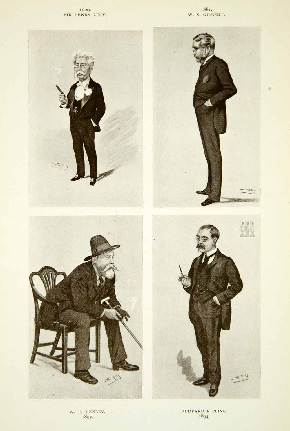 1915 Print Portrait Sir Henry Lucy Gilbert Henley Rudyard Kipling Costume XAZ8