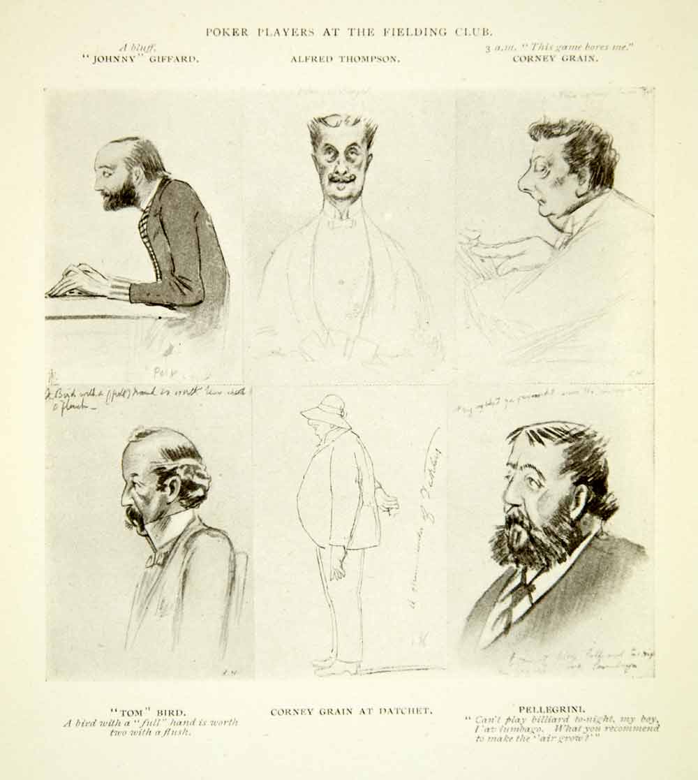 1915 Print Portrait Sketches Faces Pellegrini Corney Grain British Tom Bird XAZ8