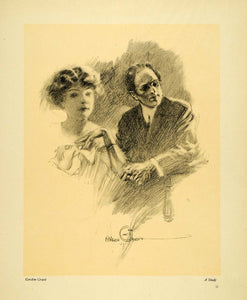 1911 Print Study Gordon Grant Woman Man Portrait Expression Fashion Suit XDA4