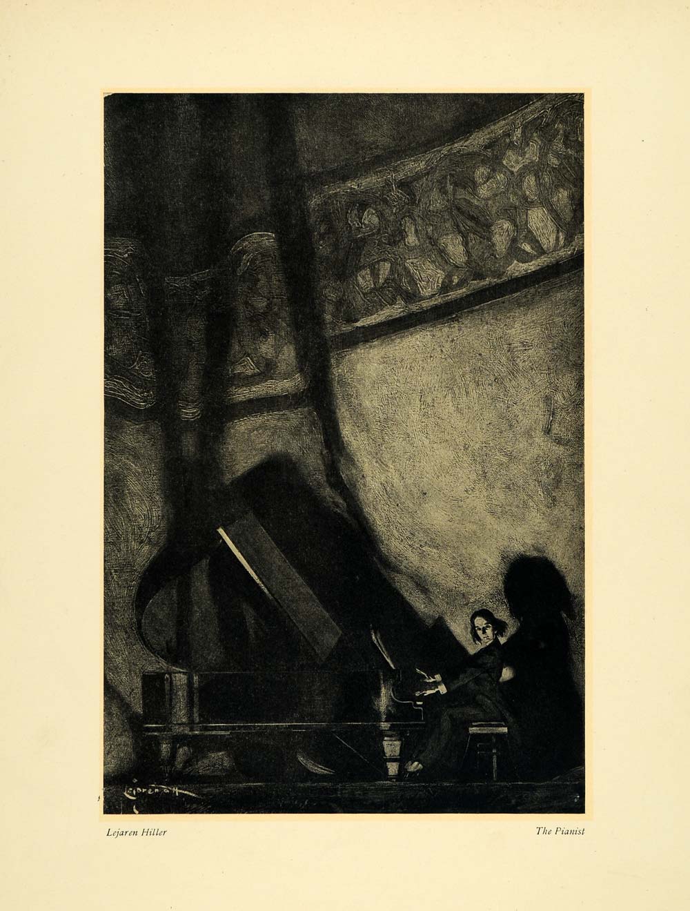1911 Print Pianist Musical Piano Instrument Musician Grand Lejaren Hiller XDA4
