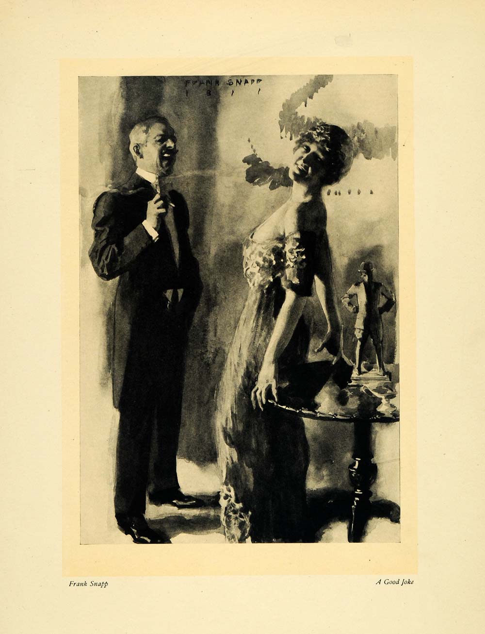 1911 Print Good Joke Frank Snapp Wealthy Woman Suit Portrait Art Evening XDA4