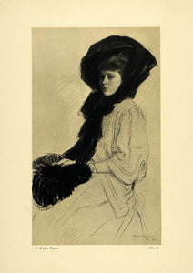 1911 Print Portrait Mlle B Portrait Mademoiselle Walter Taylor Fashion XDA4