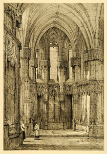 1915 Print Samuel Prout Art Royal Chäteau Interior Amboise France XDA6