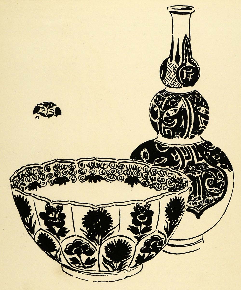 1920 Lithograph James Abbott McNeill Whistler Art Ceramic Pottery Home XDA7