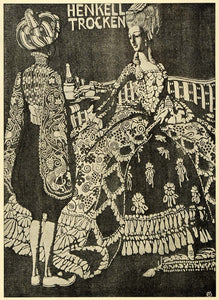1920 Print A. Von Salzman Art Henkell Trocken Champagne Servant Colonial XDA7