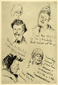 1925 Print Drawing Portraits Grand Jury Court House Philadelphia Joseph XDA8