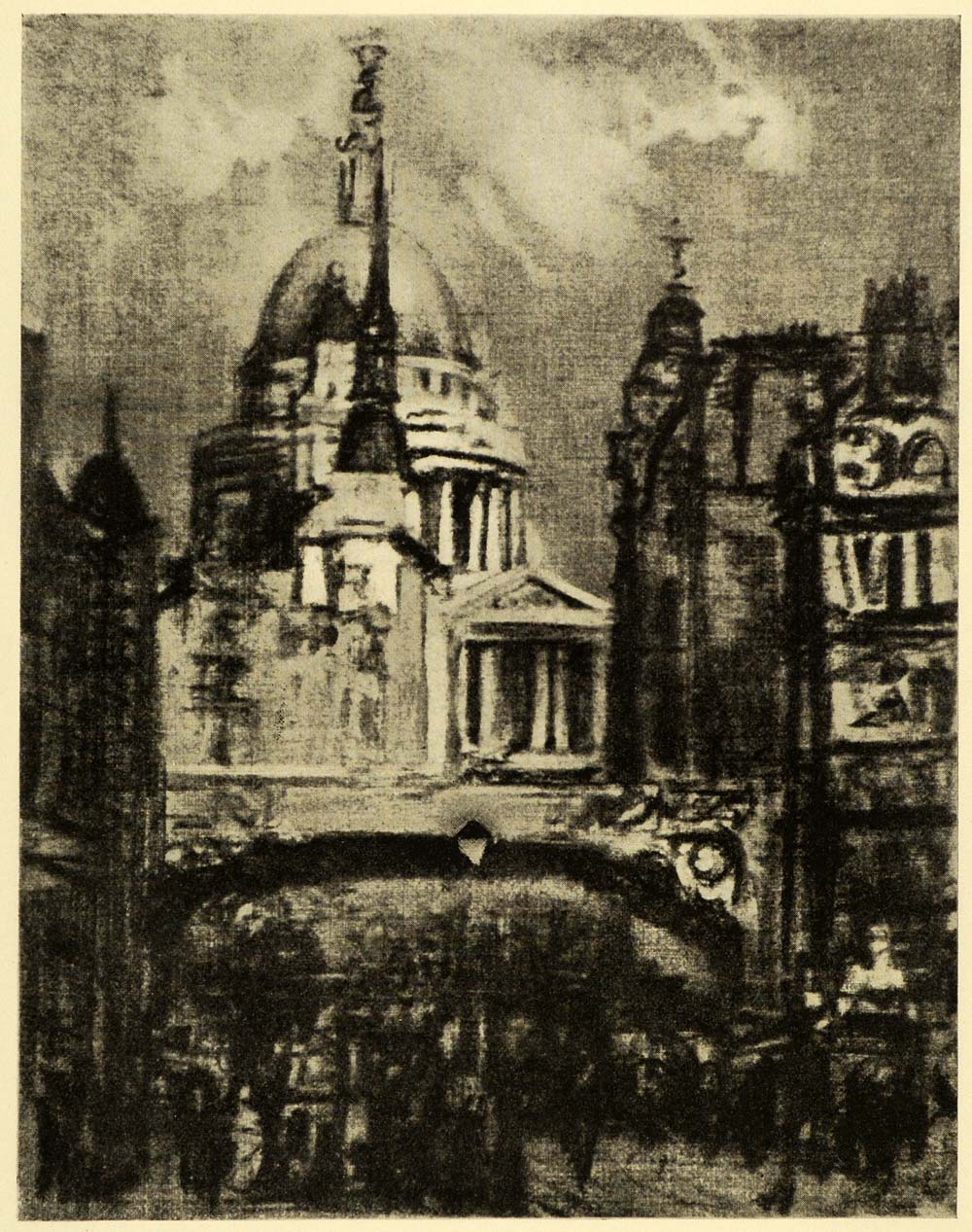 1925 Print Saint Paul's Cathedral Ludgate Hill London England Joseph XDA8