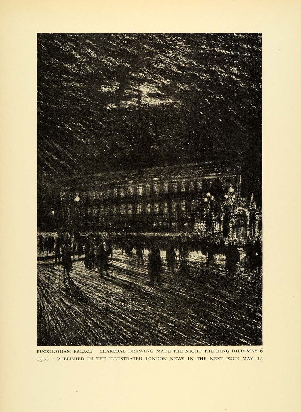 1925 Print Buckingham Palace King Joseph Pennell London Parliament XDA8