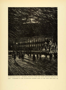 1925 Print Buckingham Palace King Joseph Pennell London Parliament XDA8