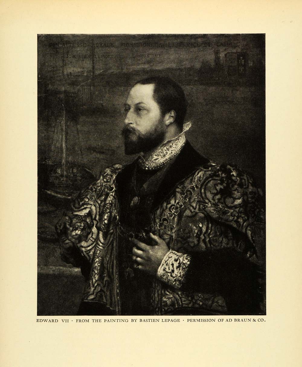 1925 Print King Edward VII England London Bastien Lepage Portrait Costume XDA8