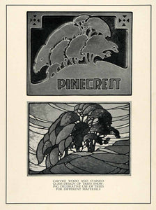 1929 Print Design Trees Decorative Valley Hill Wind Art Illustration XDB3