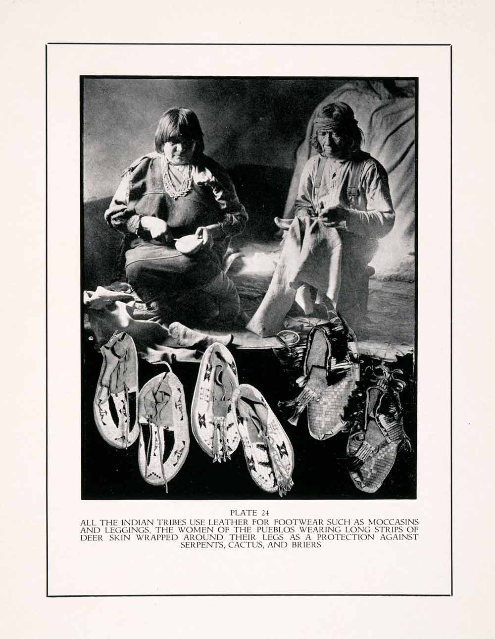 1932 Print Pueblo Indian Native Ethnic Traditional Moccasins Craft