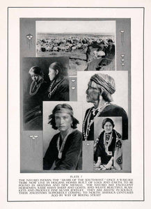 1932 Print Navajo Indian Native American Farming Costume Portrait Jewelry XDB6