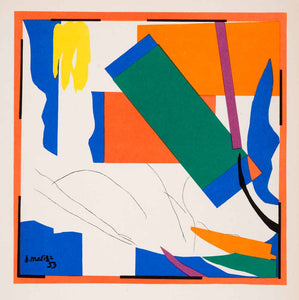 1969 Lithograph Henri Matisse Abstract Paper Cutout Art Souvenir of Oceania