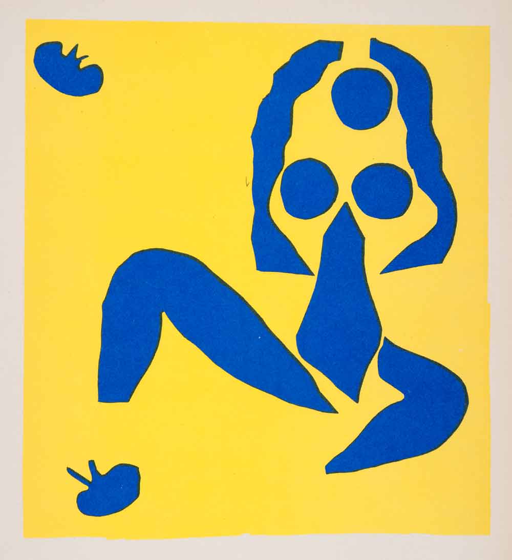 1969 Lithograph Henri Matisse Art Nude Female Woman Blue Nude La Grenouille