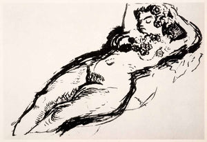 1969 Photolithograph Henri Matisse Art Reclining Nude Female Form Woman Abstract