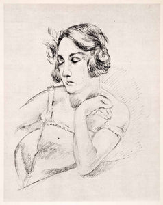 1969 Photolithograph Henri Matisse Seated Girl Sketch Woman Portrait Modern Art