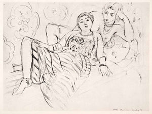1969 Photolithograph Henri Matisse Two Women Sketch Nude Modern Art Abstract