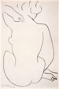 1969 Photolithograph Henri Matisse Seated Nude from the Back Woman Female Art
