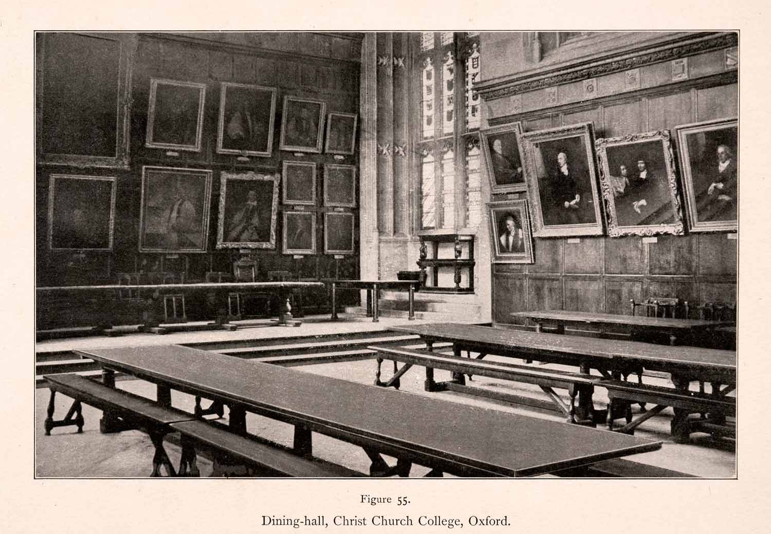 1901 Halftone Print Dining Hall Christ Church College Oxford Cupboard XDB8