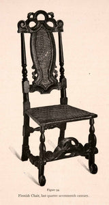 1901 Halftone Print Flemish Chair Furniture Household Furnishings Seating XDB8