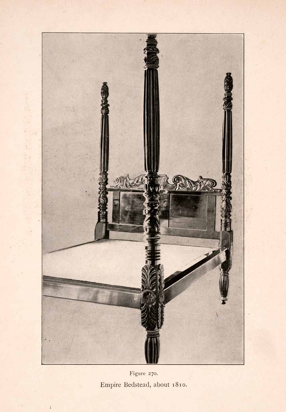 1901 Halftone Print Empire Bedstead Home Furnishings Bedroom Furniture XDB8