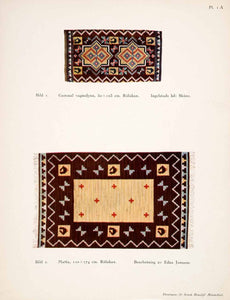 1950 Color Print Sweden Swedish Decorative Design Rug Rolakan Matta Edna XDB9