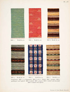 1950 Color Print Scandinavia Gangmattor Rolakan Rug Stripe Carpet Pattern XDB9