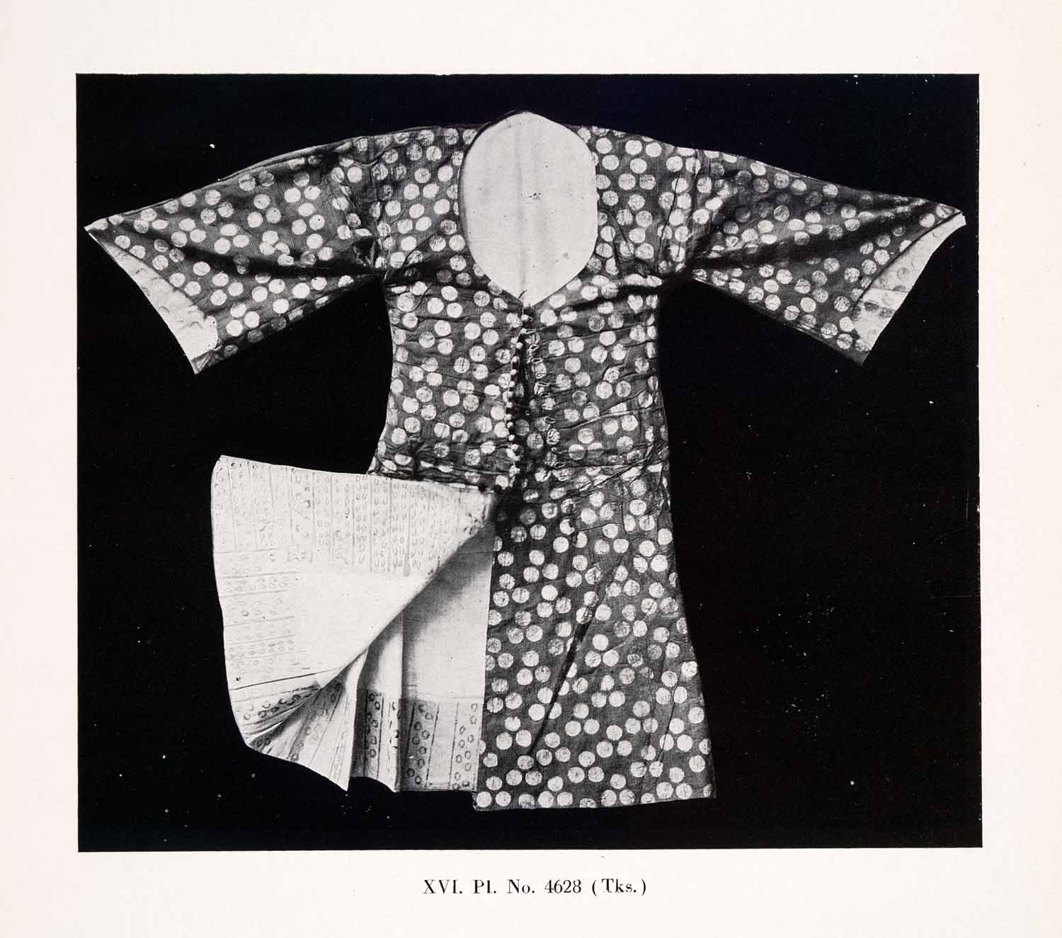 1950 Halftone Print Turkey Costume Kaftan Mantle Cloak Textile Silk Murad XDC2