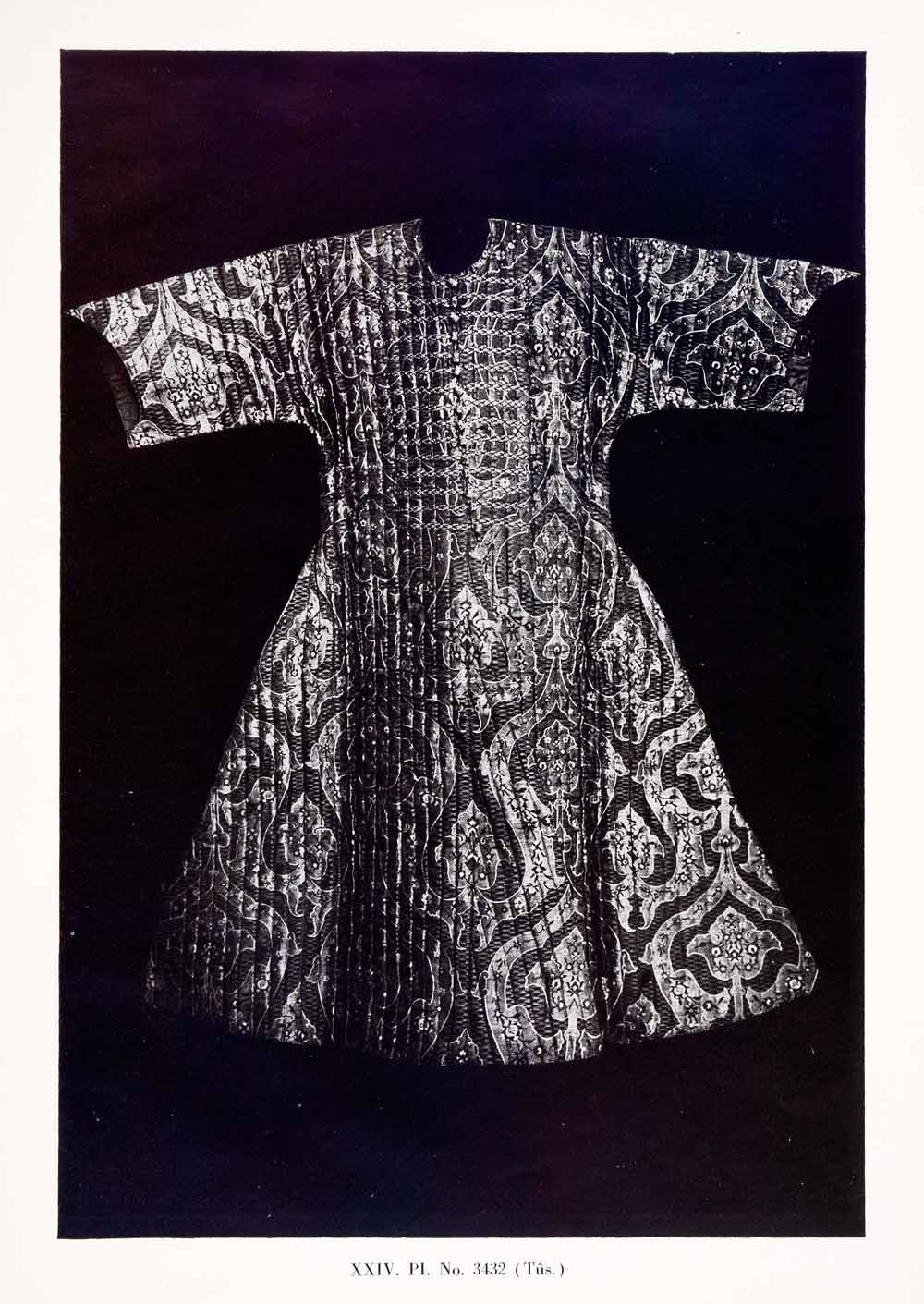 1950 Halftone Print Turkey Sultan Selim Kaftan Mantle Cloak Textile Silk XDC2