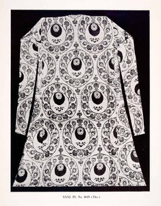 1950 Halftone Print Turkey Costume Sultan Murad Mantle Cloak Textile Silk XDC2