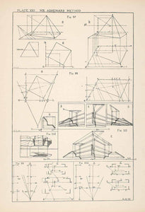 1882 Wood Engraving Adhemars Method Perspective William Robert Ware XDC3