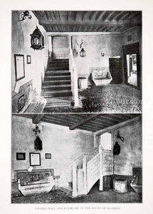 1925 Print El Greco House Hallway Staircase Interior Architecture Toledo XDC5