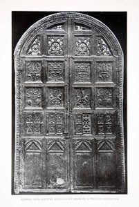 1925 Print Carved Renaissance Door Madrid Spain Architecture Decorative XDC5