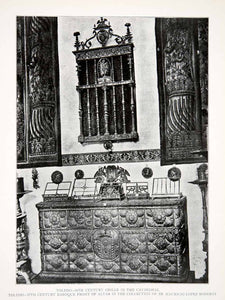 1925 Print Grille Cathedral Toledo Spain Baroque Altar Sr Mauricio Lopez XDC5