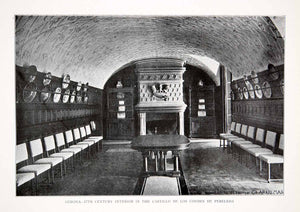 1925 Print Interior Castillo Condes Pereleda Gerona Spain Inside Dinning XDC5