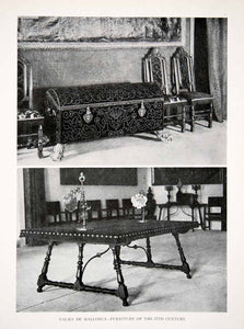 1925 Print Chest Dinning Table Chair Renaissance Palma Mallorca Spain XDC5