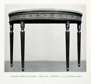 1927 Print English Semi Oval Table Victoria Albert Museum London England XDC6