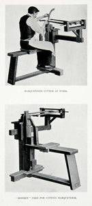 1927 Print Marquetry Donkey Saw Cutter Marqueterie Process Tool Tiling XDC6