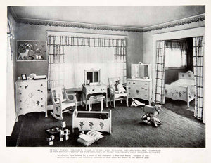 1919 Print Interior Design Bedroom Nursery Furniture Dresser Chest Curtain XDC7
