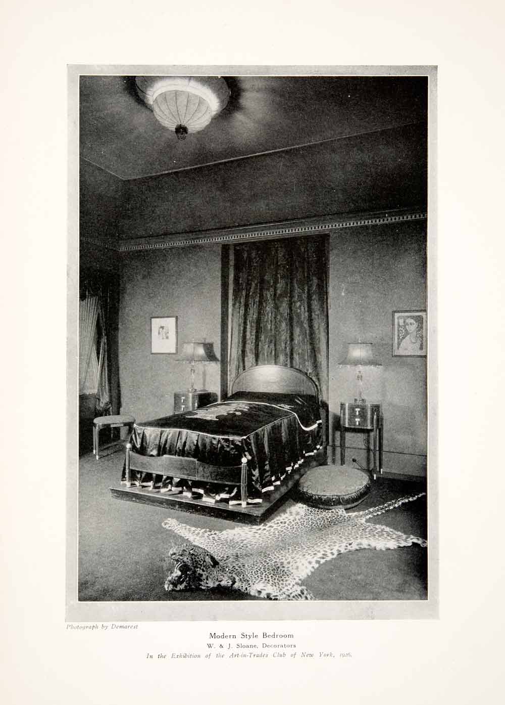 1926 Print Modern Bedroom Sloane Decorative Cheetah Rug Interior Silk XDD2