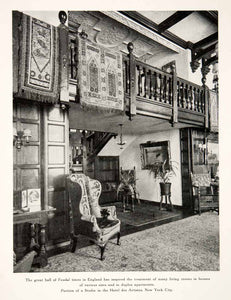 1926 Print Great Hall Feudal England Living Room Hotel des Artistes New XDD2