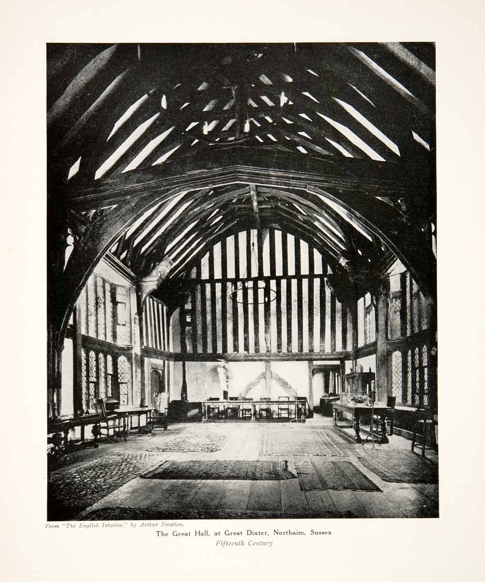1926 Print Great Dixter Northaim Sussex England Famous House Interior Grand XDD2