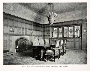 1926 Print Dinning Room Apartment New York City Interior Decorative XDD2